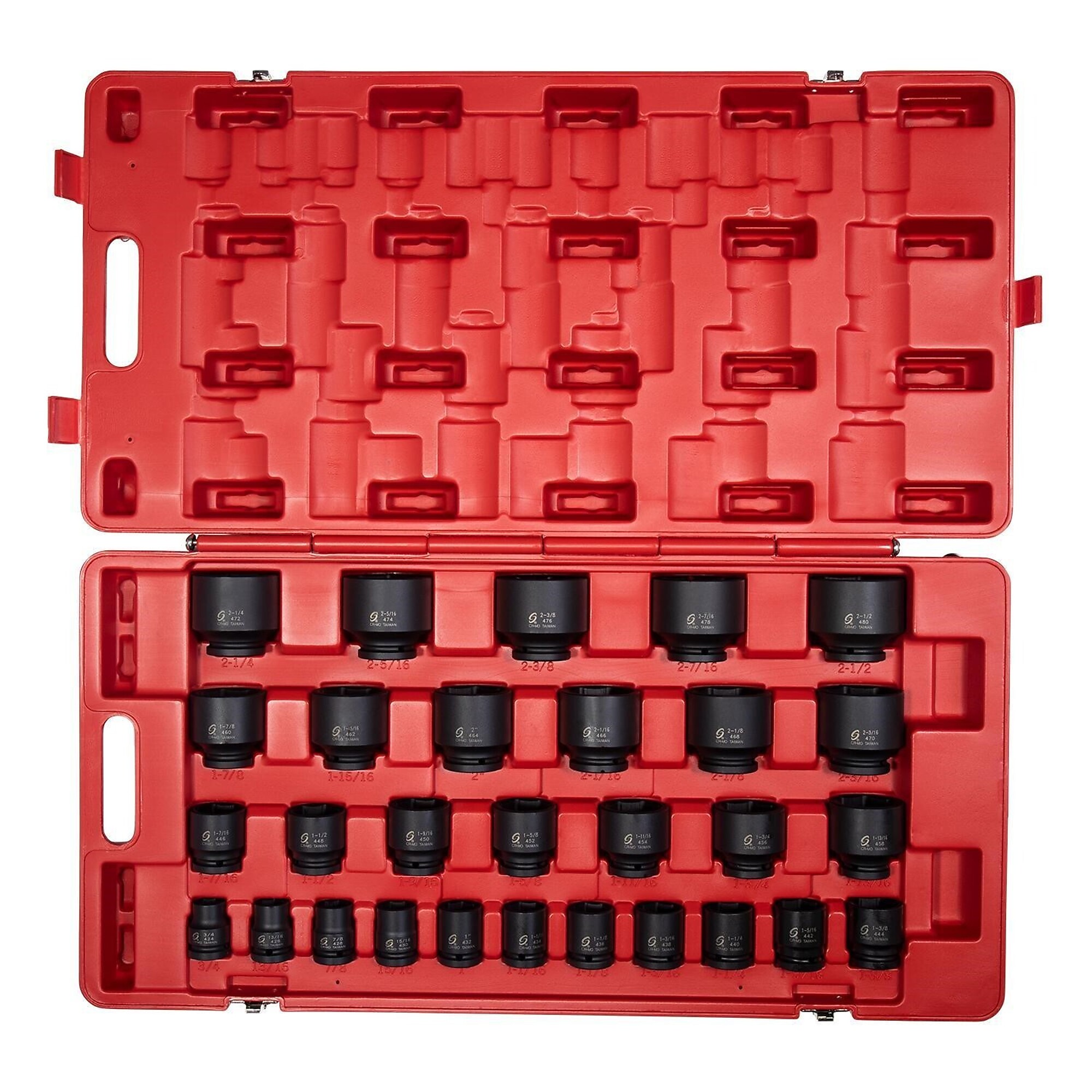 Sunex Tools 3/4in. SAE Standard 6-Point Impact Socket Set — 29 Pcs, CR-MO Alloy Steel, Black Phosphate Finish, Model# 4696
